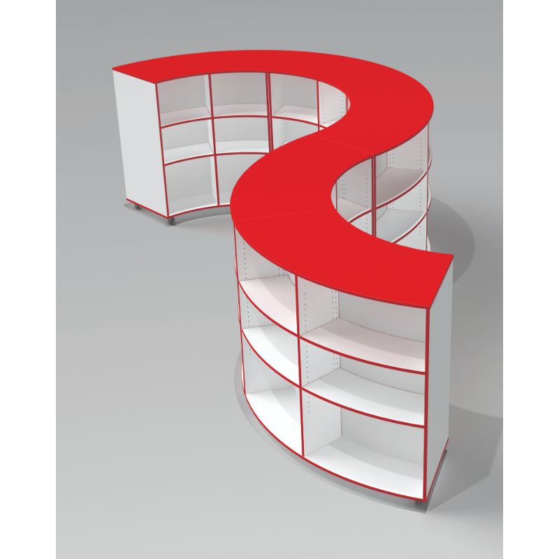 Wendover MFC Double Sided Mobile Radius Bookcase