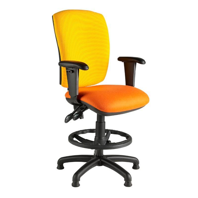 Draughtsman Chair Adjustable Arms / Standard / Black Hurley Squared Back Draughtsman Chair Adjustable Arms / Standard / Black