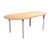 Meeting Table Alpine D-End Meeting Table With Pole Legs