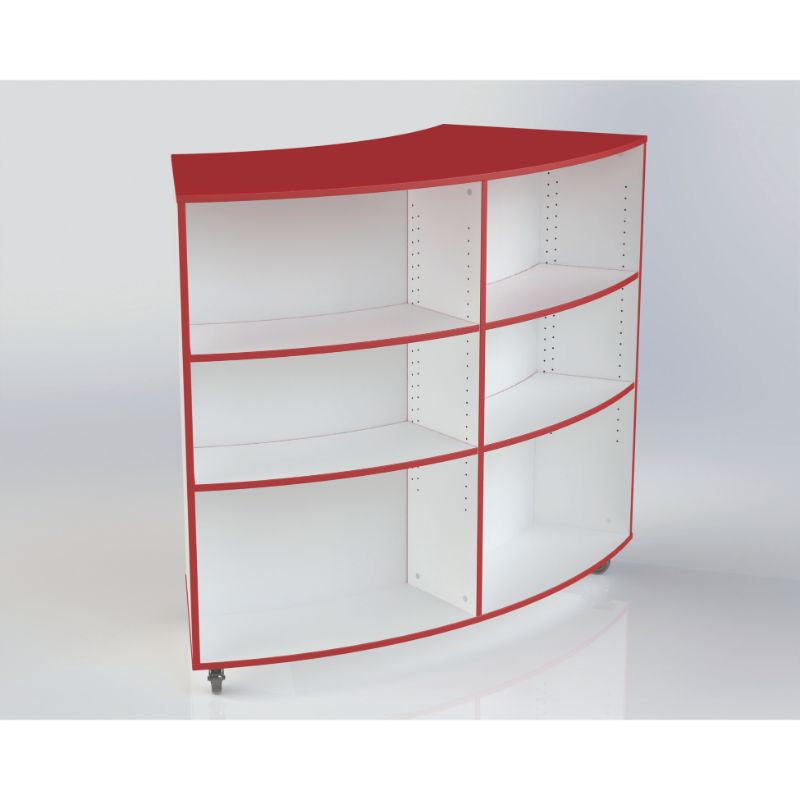 Wendover MFC Double Sided Mobile Radius Bookcase | Four Square Furniture