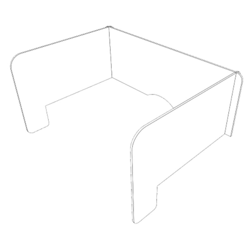 Arc Desk Top Screen Sets with Front Protrusion,  L Shape (add on)
