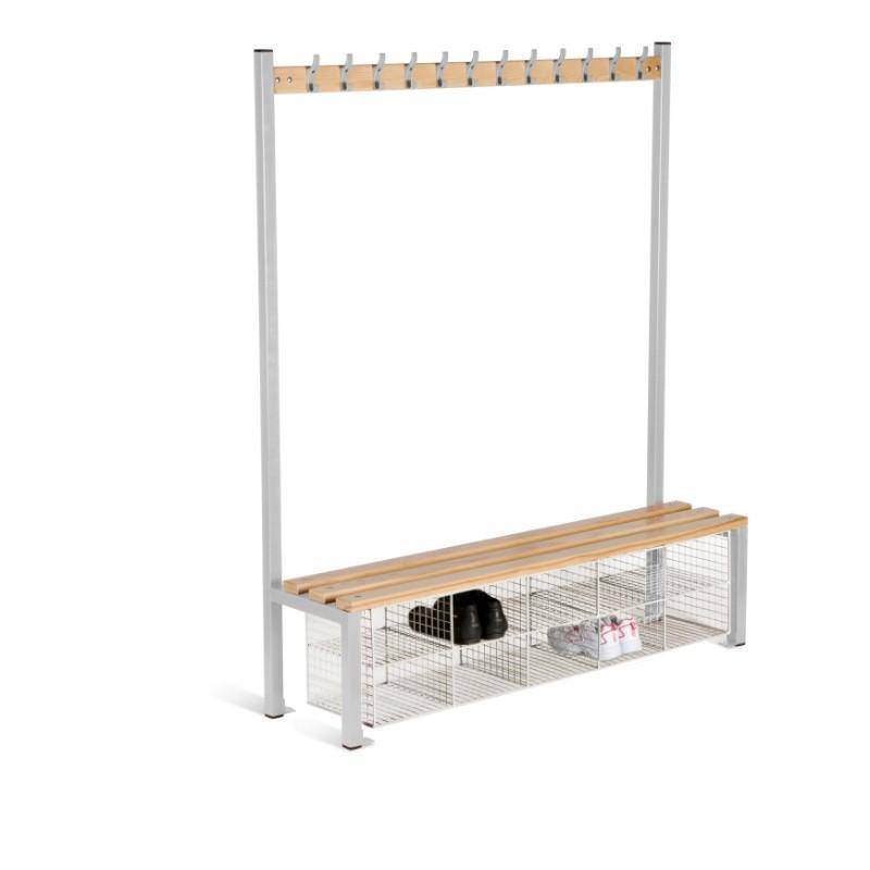 Cloakroom Storage 1500mm (12 coat hooks) / With 10 Shoe compartments Cloakroom Island Seating Single Sided 1500mm (12 coat hooks) / With 10 Shoe compartments