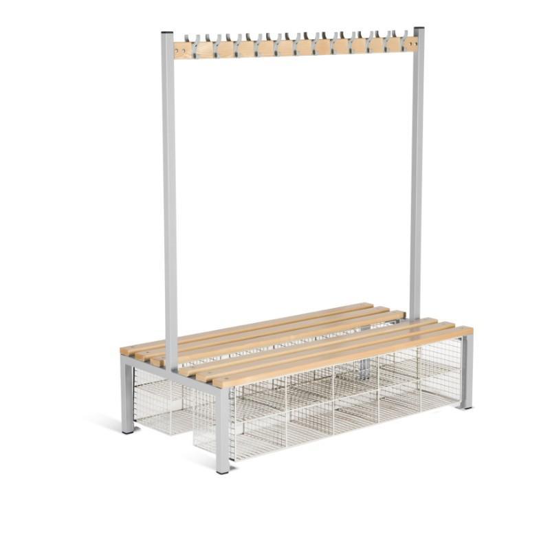 Cloakroom Storage 1500mm (24 coat hooks) / With 10 Shoe compartments Cloakroom Island Seating Double Sided 1500mm (24 coat hooks) / With 10 Shoe compartments