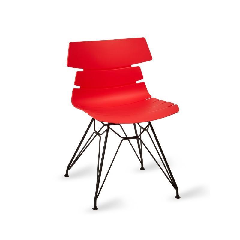 dining Chair Black Steel Strata Side Chair with Wire Frame Black Steel