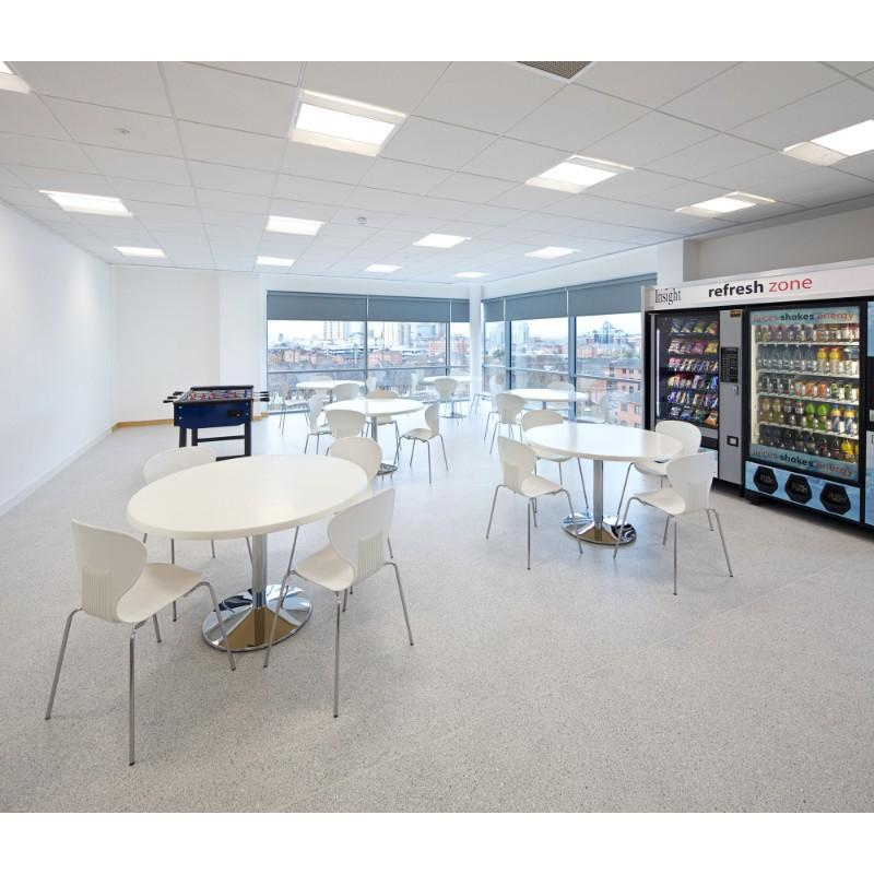 Dining Table Palma Round Chrome Pedestal Base Dining Table