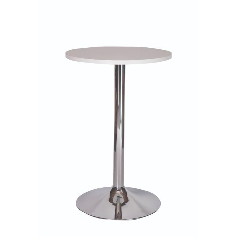 Dining Table Palma Round Chrome Pedestal Base Poseur Table