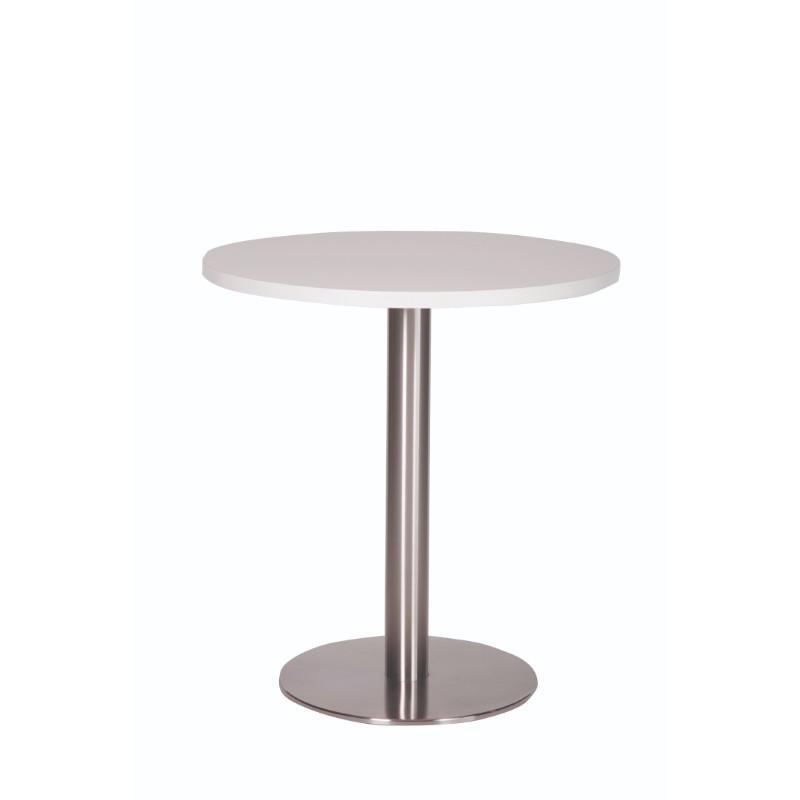 Dining Table White Carafe Round Stainless Steel Base Dining Table White