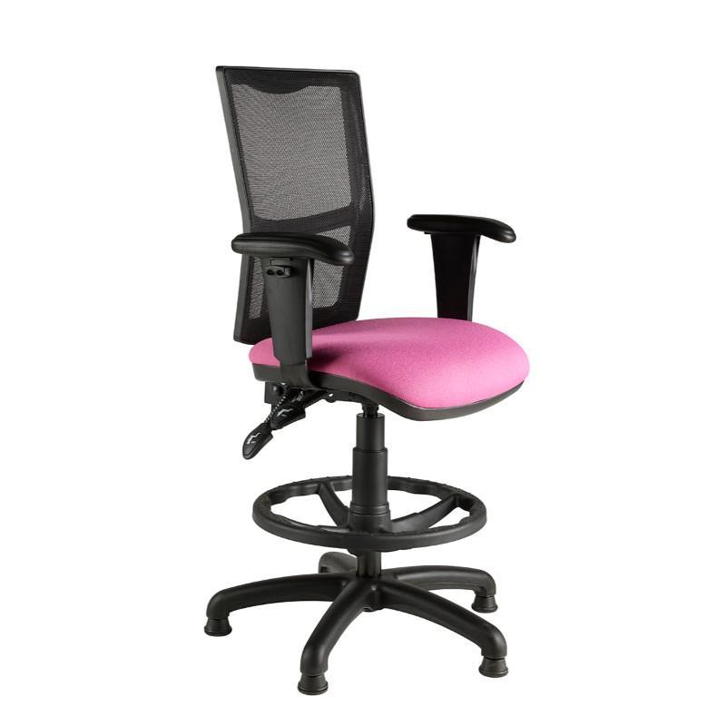 Draughtsman Chair Adjustable Arms / Standard / Black Clipper Mesh Back Draughtsman Chair Adjustable Arms / Standard / Black