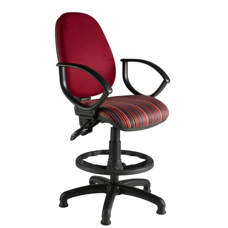 Draughtsman Chair Fixed Arms / Standard / Black Marlow High Back Draughtsman Chair Fixed Arms / Standard / Black