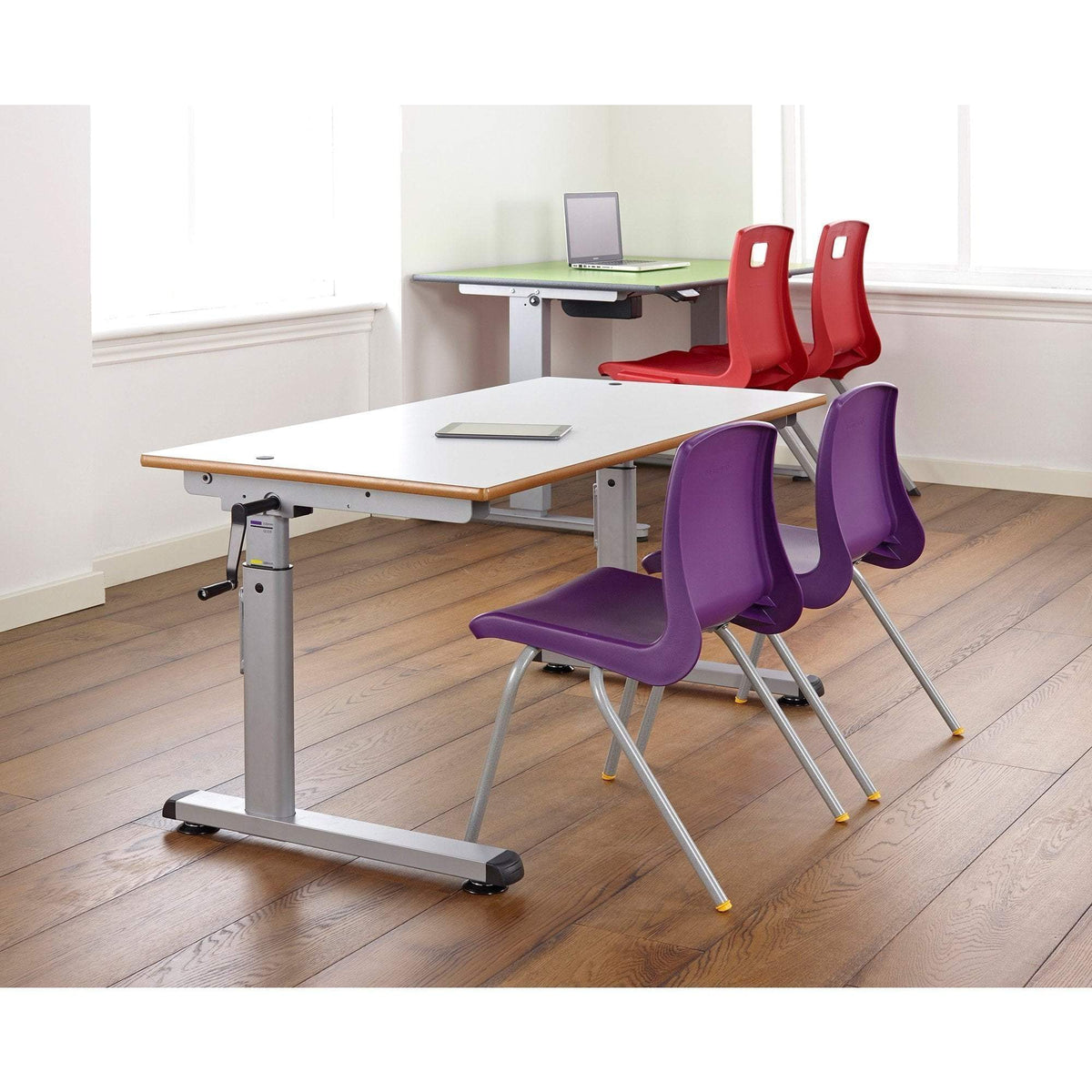 height adjustable table 700 x 600mm Single Desk / MDF Access Height Adjustable Table 700 x 600mm Single Desk / MDF