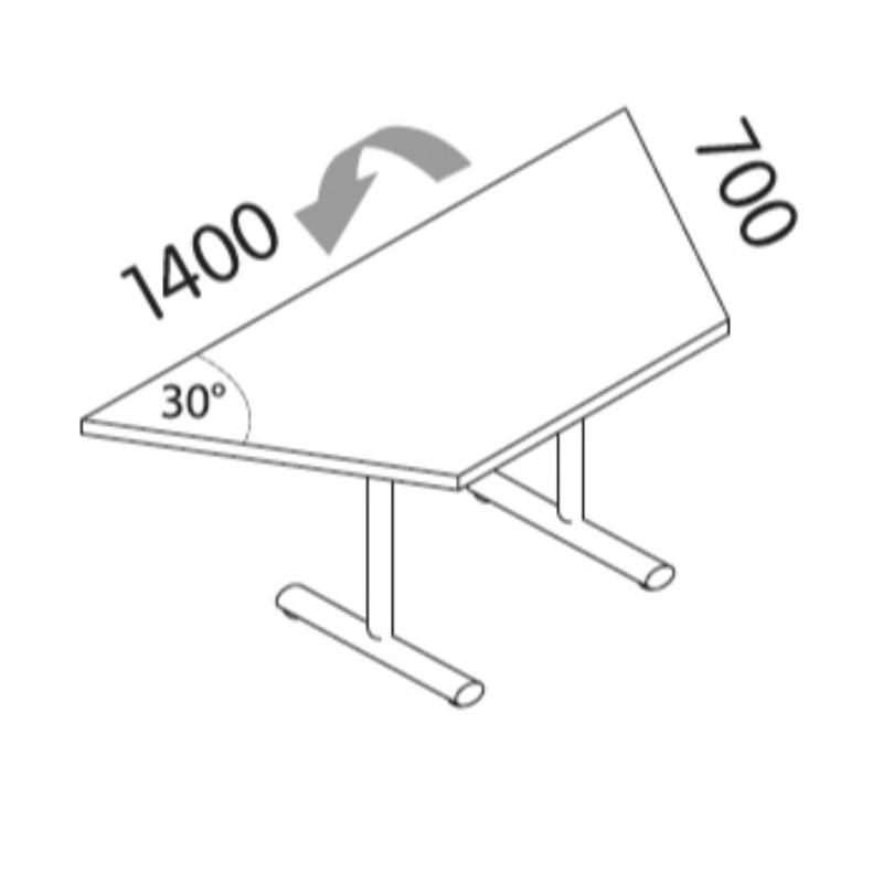 Meeting Table w1400 x d606 x h720 mm Alpine Trapezoidal Tilt Top Tables w1400 x d606 x h720 mm