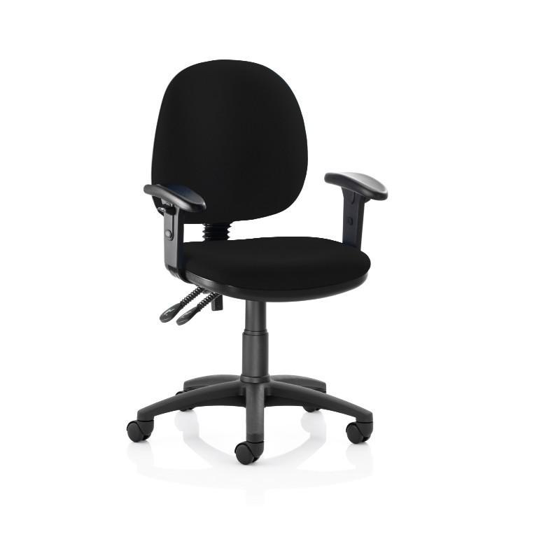 Operator Chair Black Height Adjustable Arms / Black Nylon Base Pitch High Back Operator Chair Black Height Adjustable Arms / Black Nylon Base