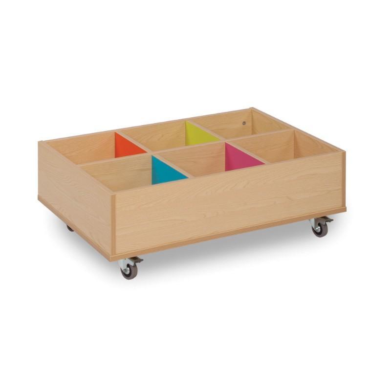 Storage Unit With Wheels Candy Colours 6 Bay Kinderbox With Wheels