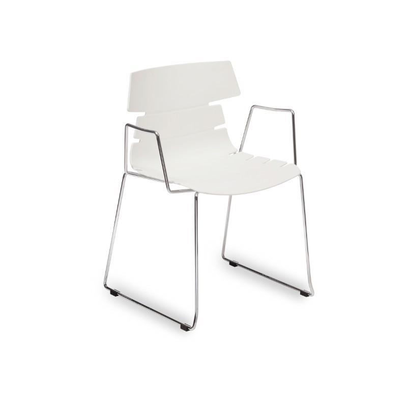 Strata Side Chair with Chrome Skid Frame
