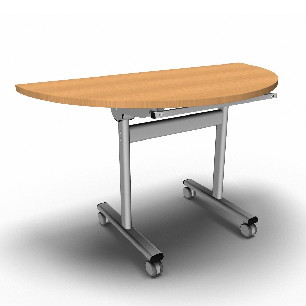 Table 1200 x 600 x 720mm / Semi Circular / Beech Synergy Flip Top Tables