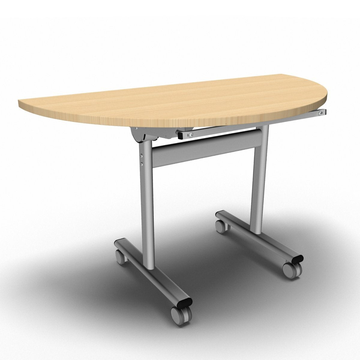 Table 1200 x 600 x 720mm / Semi Circular / Maple Synergy Flip Top Tables