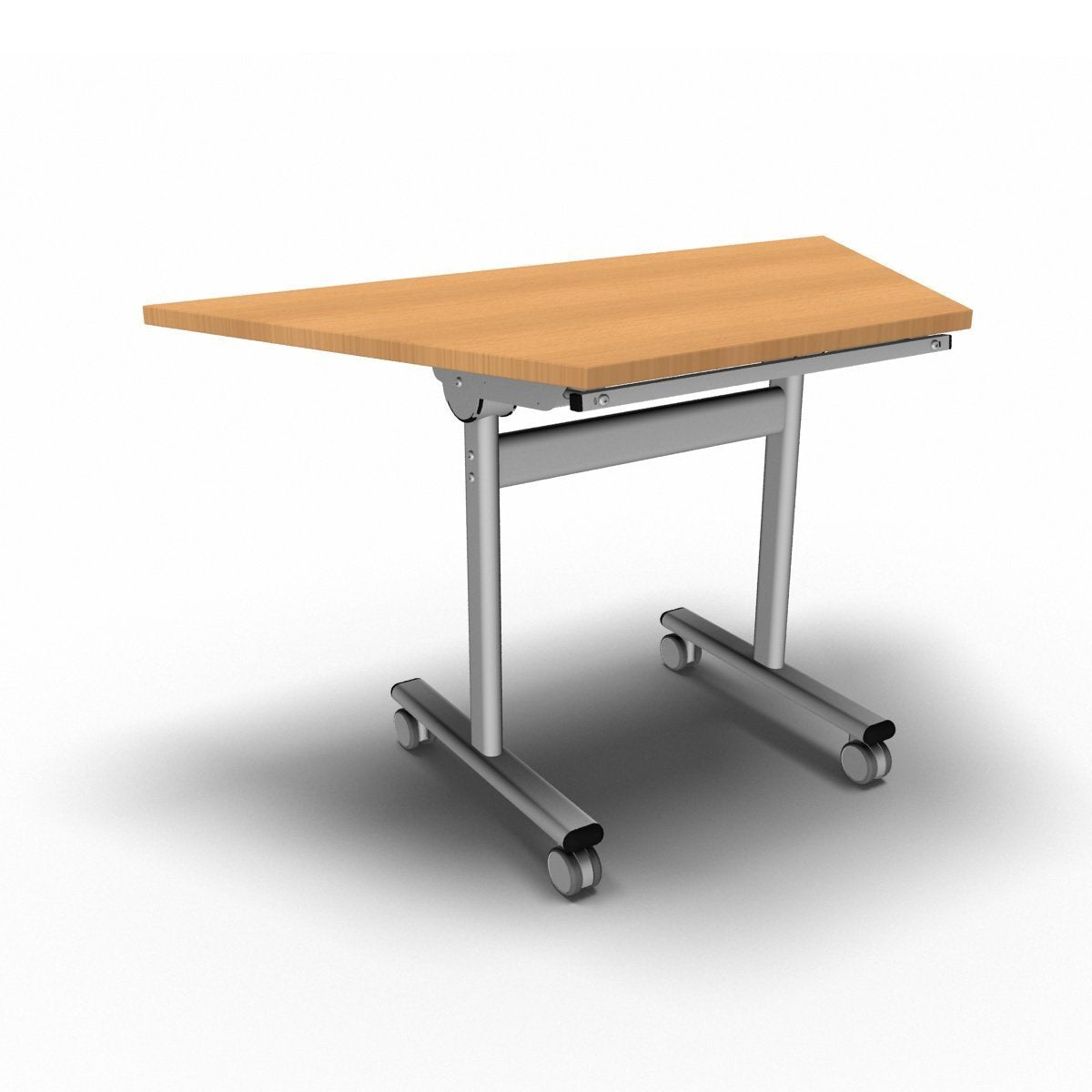 Table 1200 x 600 x 720mm / Trapezoidal / Beech Synergy Flip Top Tables