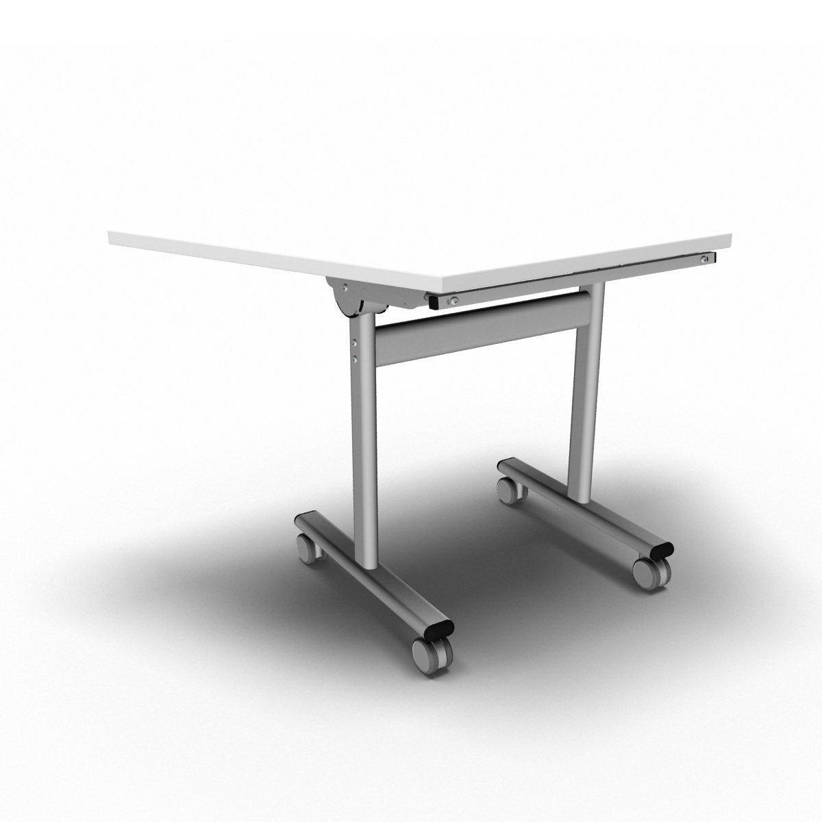 Table 1200 x 600 x 720mm / Trapezoidal / White Synergy Flip Top Tables