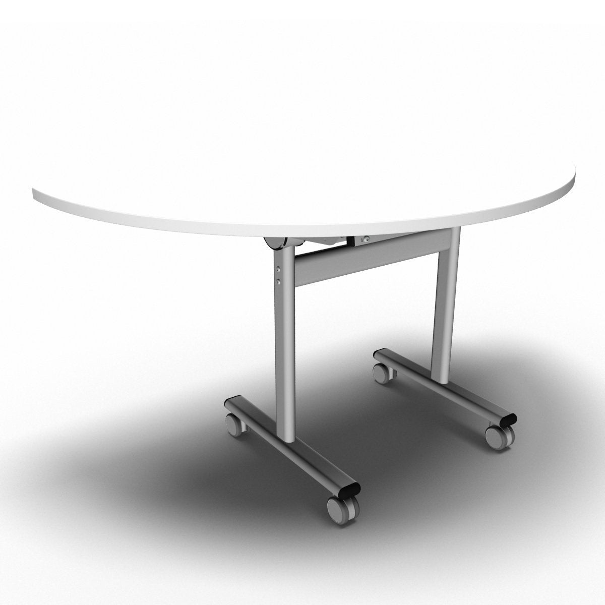 Table 1400 x 700 x 720mm / Semi Circular / White Synergy Flip Top Tables