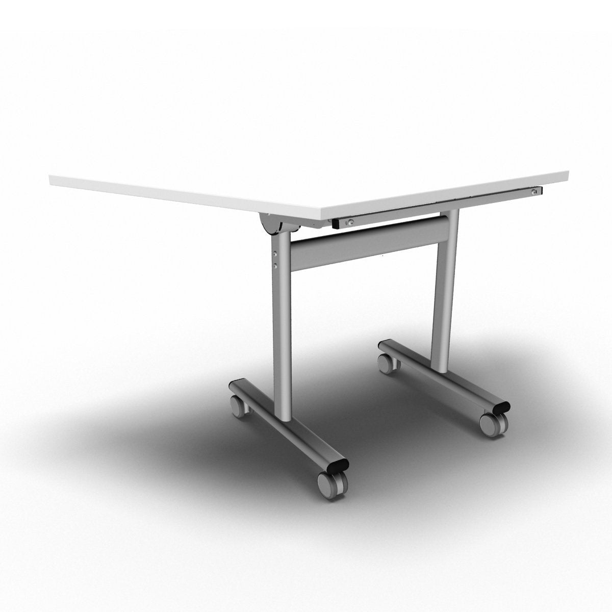 Table 1400 x 700 x 720mm / Trapezoidal / White Synergy Flip Top Tables