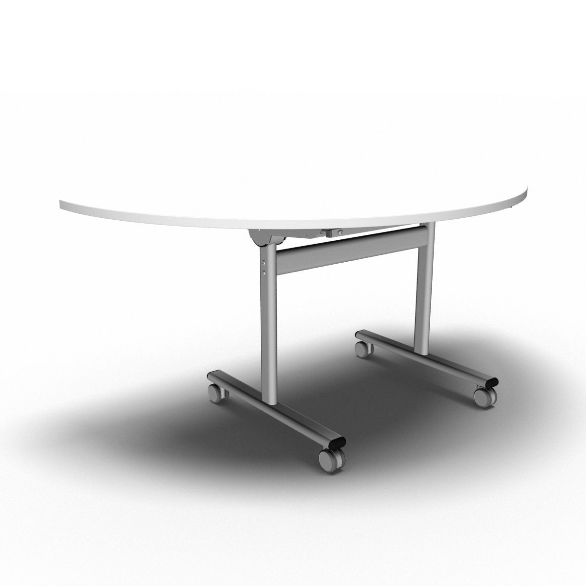Table 1600 x 800 x 720mm / Semi Circular / White Synergy Flip Top Tables