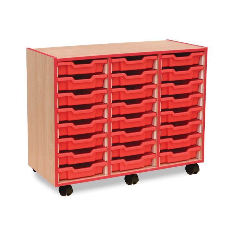 Tray Unit Coloured Edge 24 Shallow Tray Unit